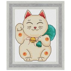 Набор для вышивания крестиком "Кот с мешком" 10.1х12.8 см Чудо Холст