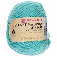 Пряжа Пехорка Детский каприз, цвет 222 голубая бирюза, 50% мериносовая шерсть, 50% фибра 50 г 225м, 2 шт.