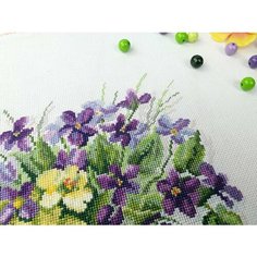 Набор для вышивания Калужница и фиалки 22 х 22 см марья искусница 04.005.25