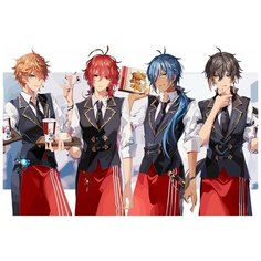 Картина по номерам на холсте Игра Genshin impact (Генишин, Ху Тао, Делюк, Сахароза, Сяо) - 8297 Г 60x40