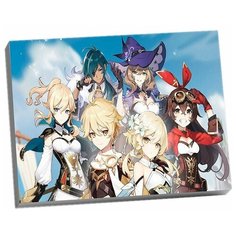 Картина по номерам 30х40 см Аниме геншин Импакт Genshin Impact Персонажи (23 цвета) Molly