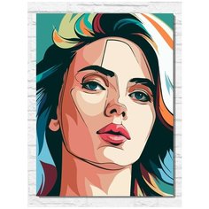 Картина по номерам на холсте Скарлетт Йоханссон (Абстракция, поп арт) - 9071 В 30x40