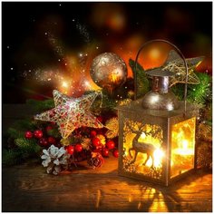 Molly (Молли) Картина мозаикой "Новогодние фонарики", 30х30 см (30 цветов)