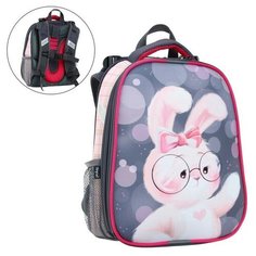 Рюкзак каркасный Probag "Зайчик", 38 х 30 х 16 см, эргономичная спинка, серый, розовый Calligrata