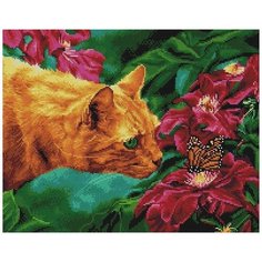 Алмазная мозаика "Любопытный кот", 40x50 см, Арт Фея