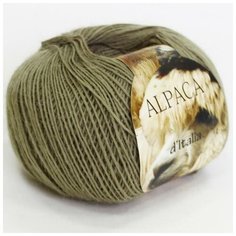 Пряжа Seam Alpaca dItalia (Альпака де Италия) 26 зеленый папоротник 50% альпака, 50% нейлон 50г 300м 5шт