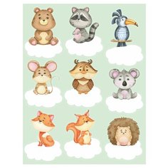 Наклейки для детского сада на шкафчик, на дверь, на кроватку, на горшок. Оранжевый Слоник