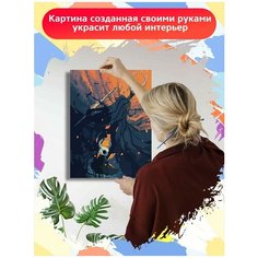 Картина по номерам игра Hollow Knight (Хорнет, Грязьмут, полый жук, платформер) - 8170 В 30x40