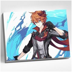 Картина по номерам 30х40 см Аниме Геншин Импакт Genshin Impact Тарталья (22 цвета) Molly