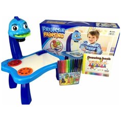 Детский проектор для рисования со столиком "Projector Painting" (синий)