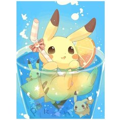 Картина по номерам на холсте Pokemon (аниме, покемоны, пикачу, для детей) - 6 30X40