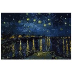 Картина по номерам на холсте Звездная ночь над Роной 5059 60х40