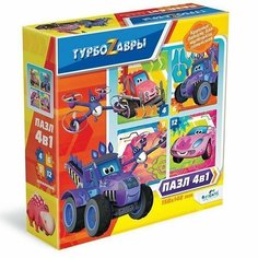 Пазл 4 в1.4-6-9-12 эл. Турбозавры. Вид 2 06389 Origami