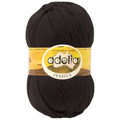Пряжа ADELIA "JESSICA" 67% шерсть, 33% полиэстер 5 шт.х100г 260м №02 чёрный