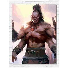 Картина по номерам на холсте Игра Mortal Kombat (PS 5, PS 4, PS 3, Xbox 360, Xbox ONE, PC, ios) - 9455 В 30x40