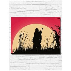 Картина по номерам на холсте Игра Witcher Ведьмак (PS 5, PS 4, PS 3, Xbox 360, Xbox ONE, PC, ios) - 9489 Г 30x40