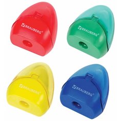 Brauberg Точилка Brauberg Bell с контейнером, пластиковая, конусообразная, цвет корпуса ассорти (24 шт.)