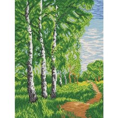 Тонкие березы, набор для вышивания Марiчка