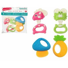 Набор погремушек / детские игрушки - погремушки / прорезыватель для зубов - погремушка для новорожденного, 4 шт Elefantino