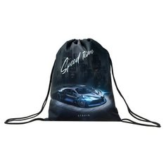 Stavia Мешок для обуви 430 х 340 мм, Stavia (плотность 600D с водоотталкивающей ПУ-пропиткой) "Машина", чёрный/голубой