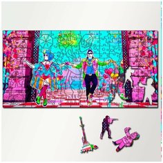 Пазл из дерева с фигурками, 230 деталей, 46х23 см игры Just Dance 2019 - 5235 Puzzle Wood