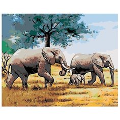 Картина по номерам Слоны 40х50 см Hobby Home