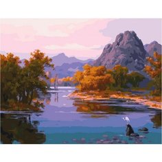 Картина по номерам Осенний закат у горной реки 40х50 см Hobby Home