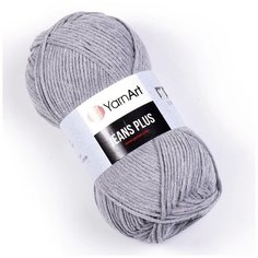 Пряжа YARNART Jeans Plus (YarnArt), серый - 46, 55% хлопок, 45% полиакрил, 5 мотков, 100 г, 160 м.