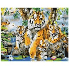 Картина по номерам Тигриное семейство 40х50 см Hobby Home