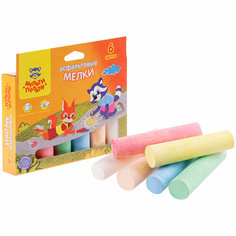 Мел цветной для асфальта Мульти-Пульти, 6цв, круглые