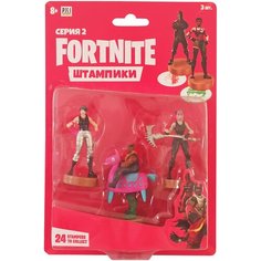 Штампик фигурка Fortnite 3шт 7,5см (2 серия) / Штампики Фортнайт в коробке по 3шт / Наездник, Искромётный специалист, Рок-принцесса P.M.I