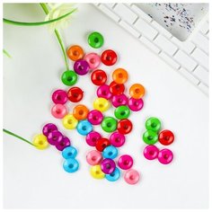 Арт Узор Бусины для творчества пластик "Колечки" цветные набор 100 шт 1,2х1,2 см