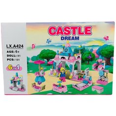 Конструктор для девочек / Конструктор LX CASTLE DREAM 6 в 1 Замок мечты, 131 деталь / Конструктор замок принцессы / Набор Сити мини замок Toys
