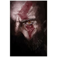 Картина по номерам на холсте Игра God of War Кратос - 6217 В 60x40