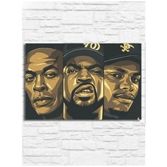 Картина по номерам на холсте Музыка Dr Dre Ice Cube Хип Хоп Старая школа - 6320 Г 30x20