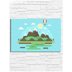 Картина по номерам на холсте пейзаж (природа, лес, горы, минимализм) - 9242 Г 20x30