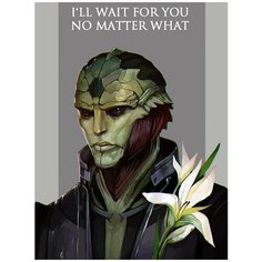 Картина по номерам на холсте Игра Mass Effect (Тейн Криос, космос, фантастика) - 7133 В 30x40