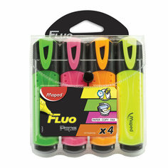 Набор текстовыделителей MAPED (Франция) 4 шт, ассорти, "Fluo Peps Classic", линия 1-5 мм, 742547 2 шт