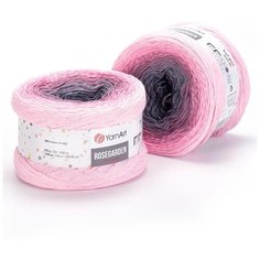 Пряжа YARNART Rosegarden YarnArt, св. розовый-розов-серый - 313, 100% хлопок, 2 мотка, 250 г, 1000 м.