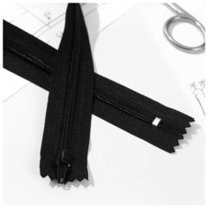 Молния "Спираль", №4, неразъемная, 50 см, цвет черный./В упаковке шт: 10 Noname