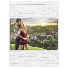 Картина по номерам на холсте Sims 3 (симс 3, PS, Xbox, PC, Switch) - 10264 60х40