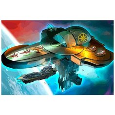 Картина по номерам на холсте настольная игра Звездные империи Star Realms Космос - 6948 Г 60x40