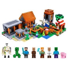 Конструктор Майнкрафт Деревня с жителями 4 в 1 803 детали / Конструктор Майнкрафт / Лего совместимый конструктор/ Lego