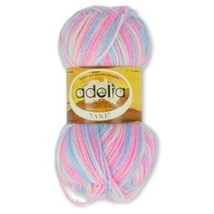 Пряжа ADELIA "JANE" 100% акрил 10 шт.х50г 227м №03 бледно-жёлтый-ярко-розовый-голубой
