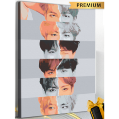 Картина по номерам " BTS / БТС " холст на подрамнике 60х40