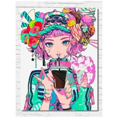 Картина по номерам на холсте кислотный арт аниме - 11260 В 30x40