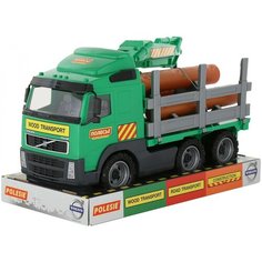 Лесовоз Полесье Volvo 58331, в лотке, 45 см, зеленый