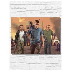 Картина по номерам на холсте игра Grand Theft Auto (GTA 5) V - 9613 Г 30x40