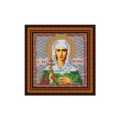 Рисунок на ткани вышивальная мозаика арт. 4074 Икона Св. Мученица Антонина 6,5х6,5 см