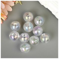 Набор бусин для творчества пластик "Перламутр прозрачный" набор 20 гр 1,6х1,6 см Арт Узор